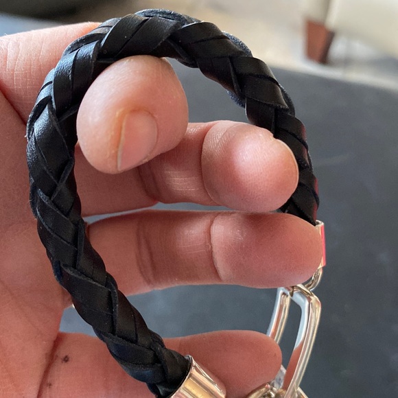 Unisex Robert Lee Morris RLM Sterling Silver and Black Braided Leather Bracelet - Picture 5 of 8